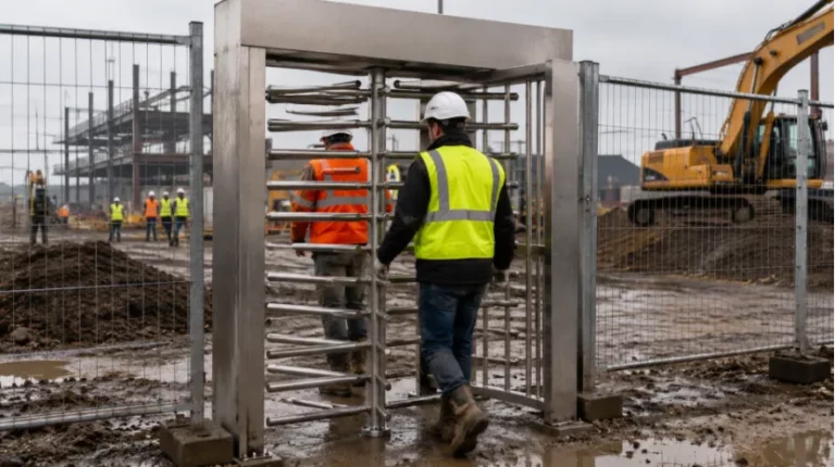 Outdoor Full Height Turnstile Guide for Factories & Sites