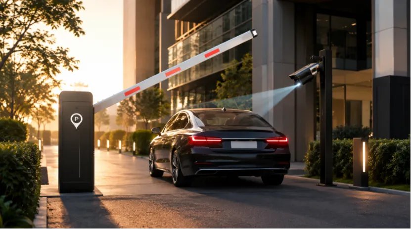LPR camera and smart parking barrier gate