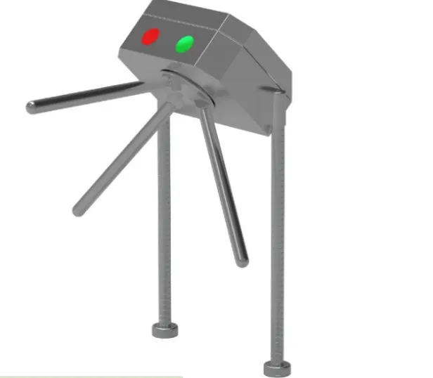 3D rendering of a stainless steel tripod turnstile