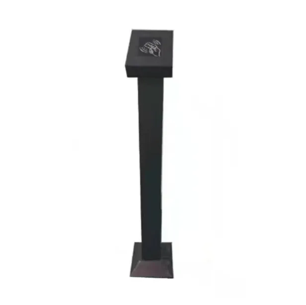 Black RFID card reader pedestal for parking access