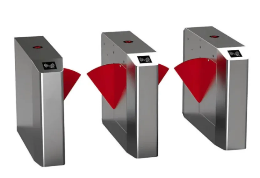 Multi-lane stainless steel flap barrier turnstile with red wings