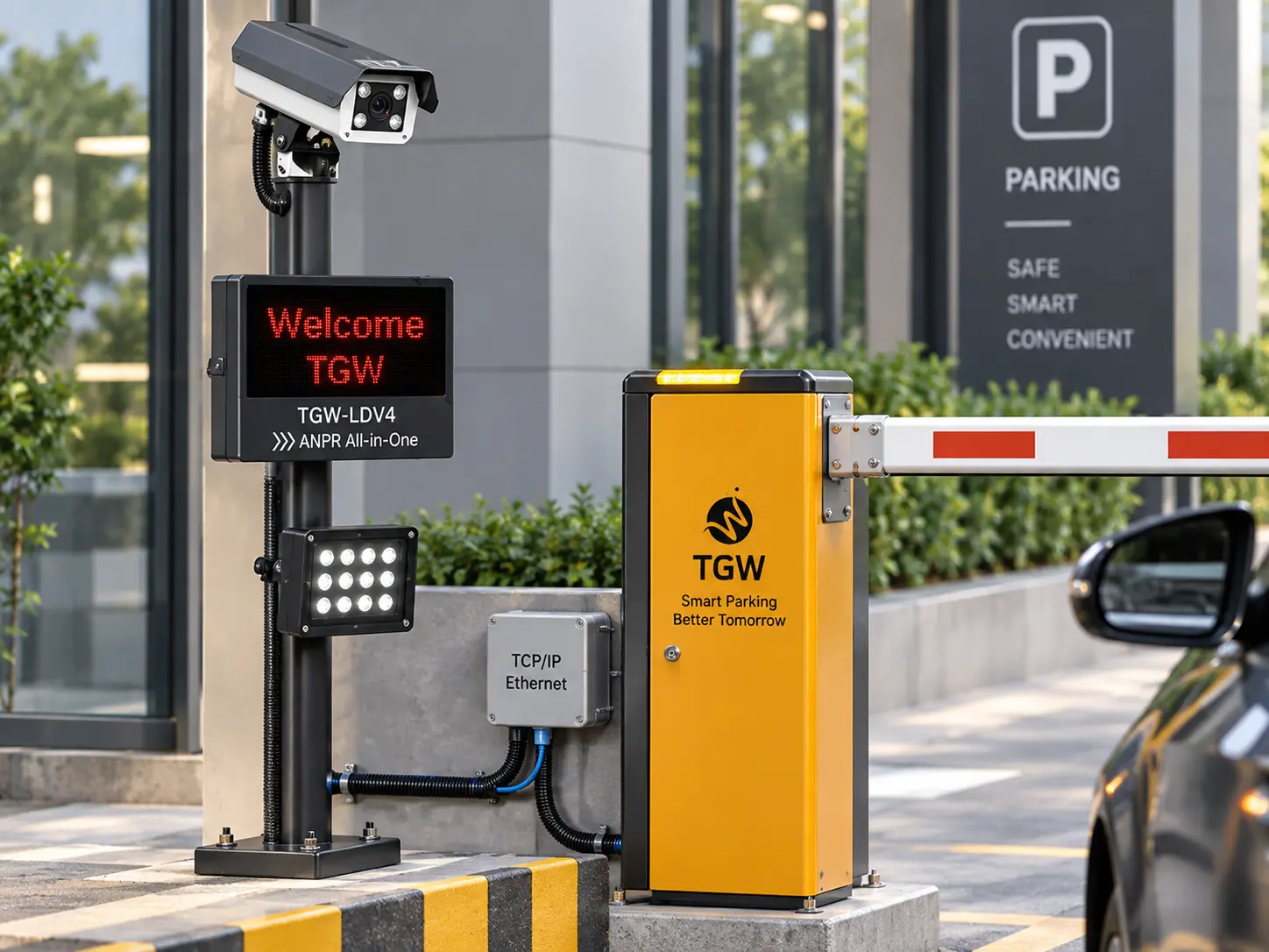 TigerWong ANPR camera and barrier