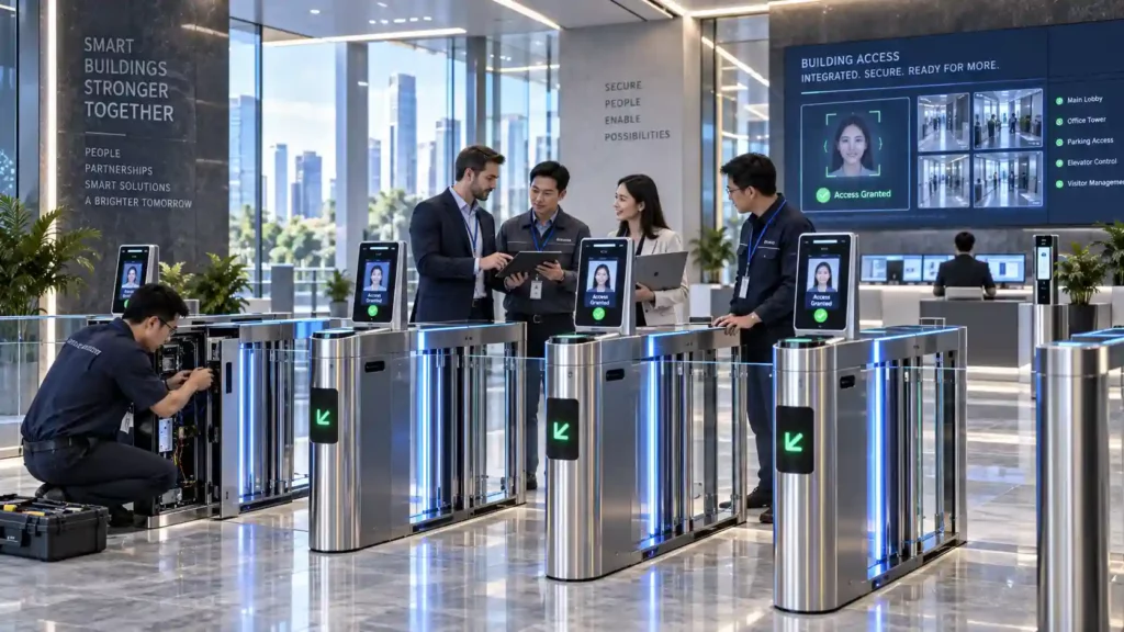 Turnstiles partner program and access control system integration for commercial projects