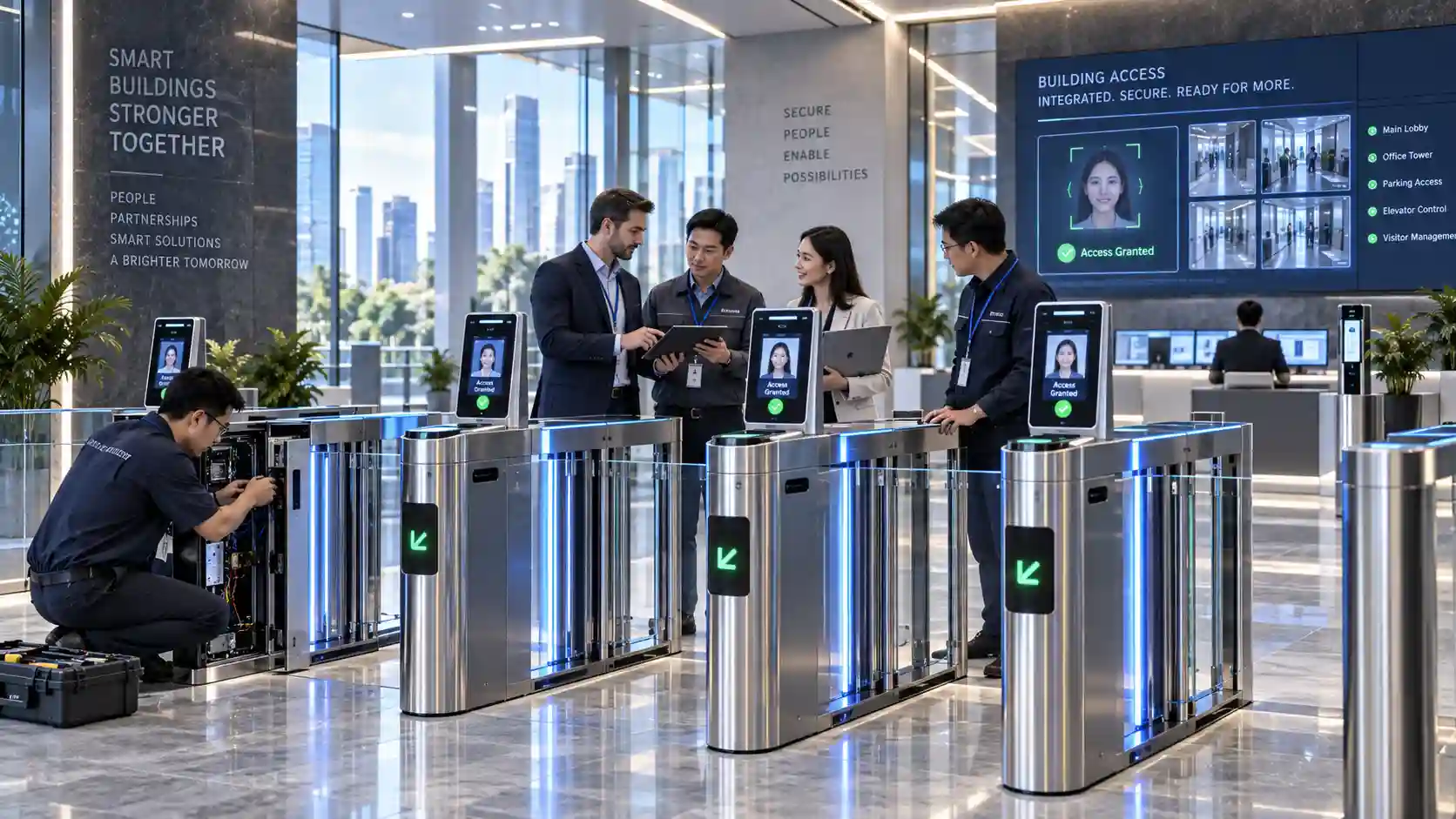 Turnstiles partner program and access control system integration for commercial projects