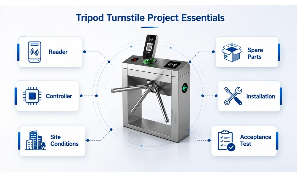 Official project illustration of reader, controller and installation components